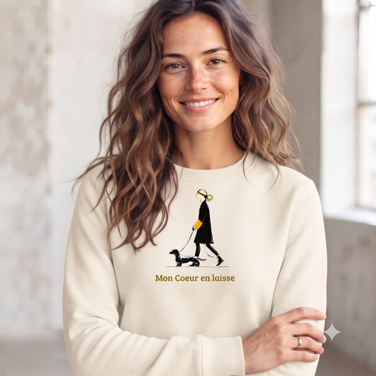 Damen Premium Bio Sweatshirt mit exklusivem Couture Dackel Print