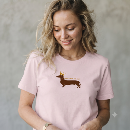 Dackel T-Shirt Damen "King of Mom & Dad" | Premium Hundemotiv