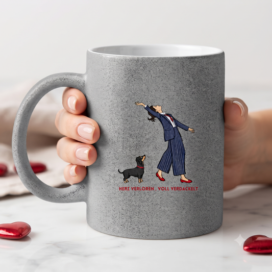 Mug mit Glitzer - Herz verloren