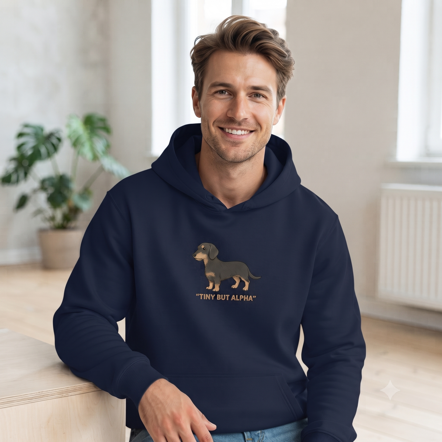 Dackel Hoodie Herren | Tiny But Alpha | GLAM ART