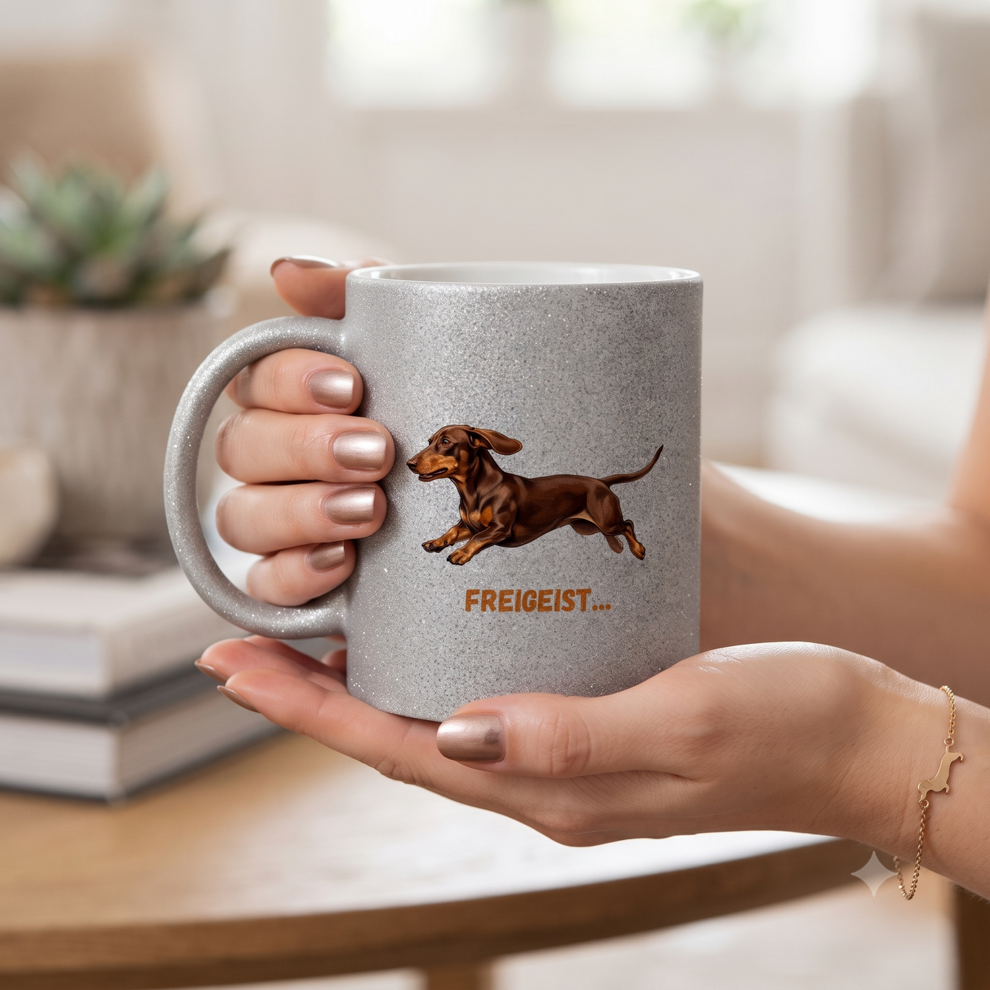 Glitzertasse Freigeist – Funkelndes Geschenk für Glitzerfans