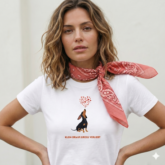 Damen Premium Bio T-Shirt Dackel Love Edit
