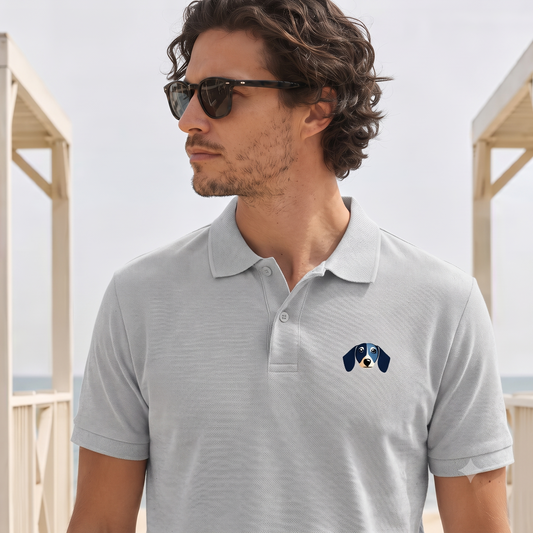 Polo homme avec imprimé teckel amusant