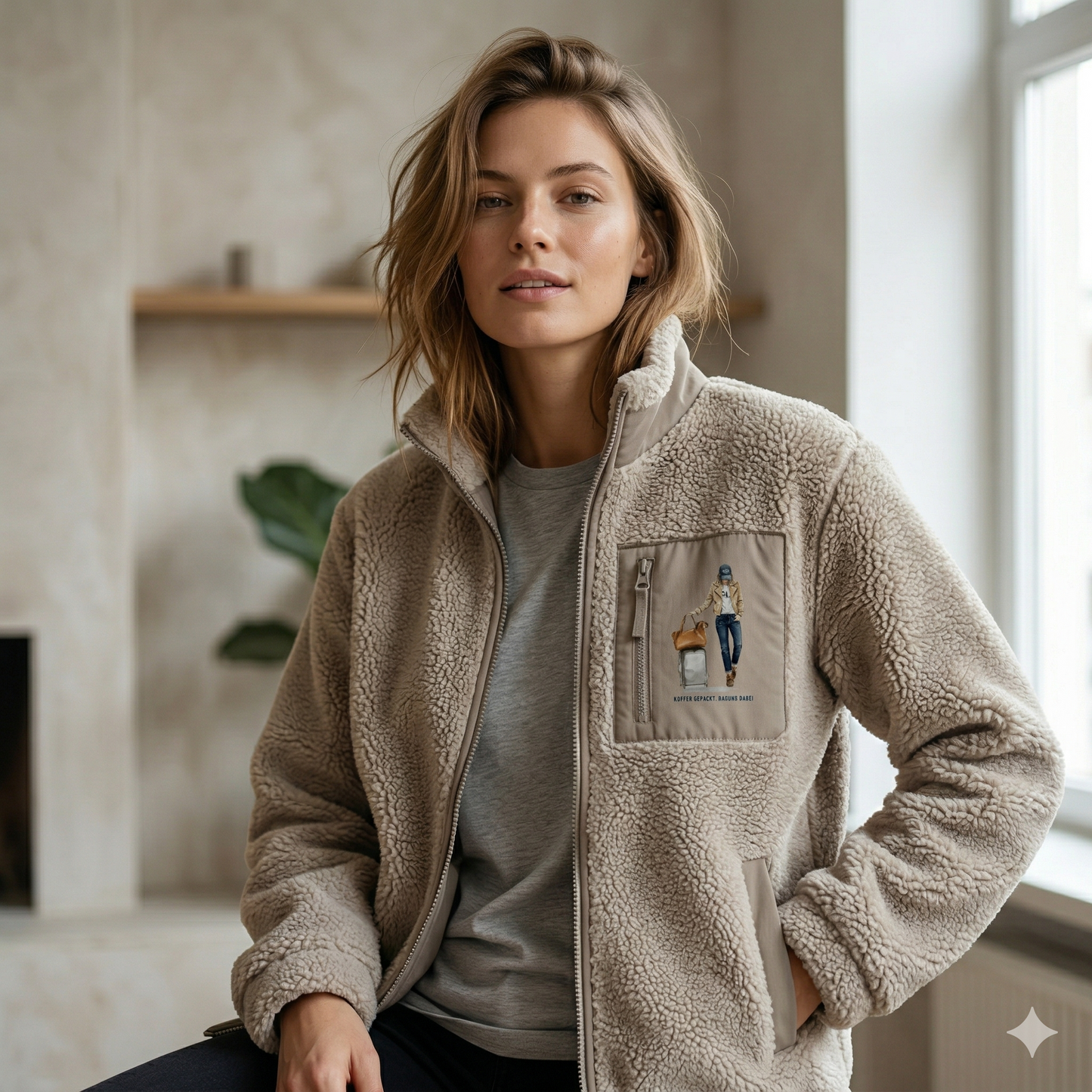 Sherpa Blouson mit Dackel-Print – Das perfekte Outfit für echte Dackel-Menschen