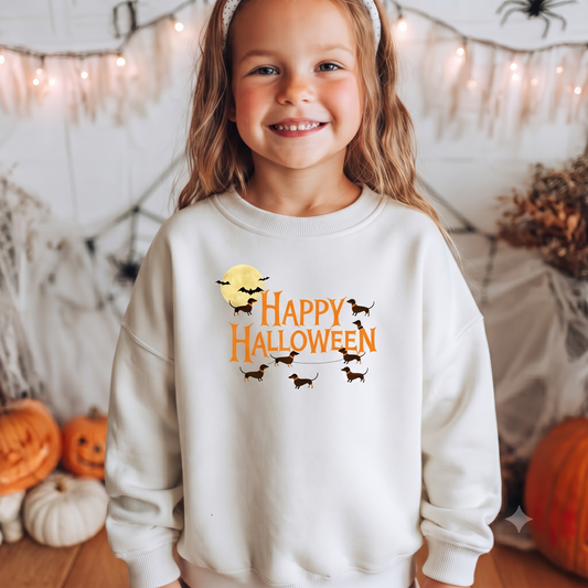 Kinder Sweatshirt mit Happy Halloween Print