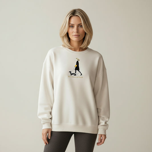 Damen Premium Bio Sweatshirt mit exklusivem Couture Dackel Print