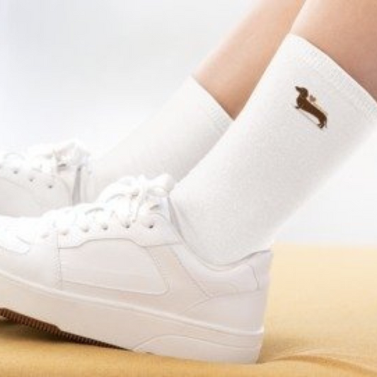 Crew Socken Dackel Print mit Herz
