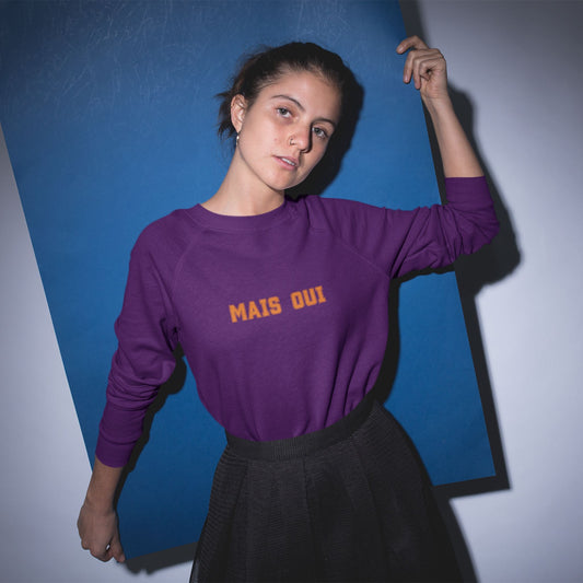 Damen Bio Sweatshirt mit französischem Spruch "MAIS OUI"