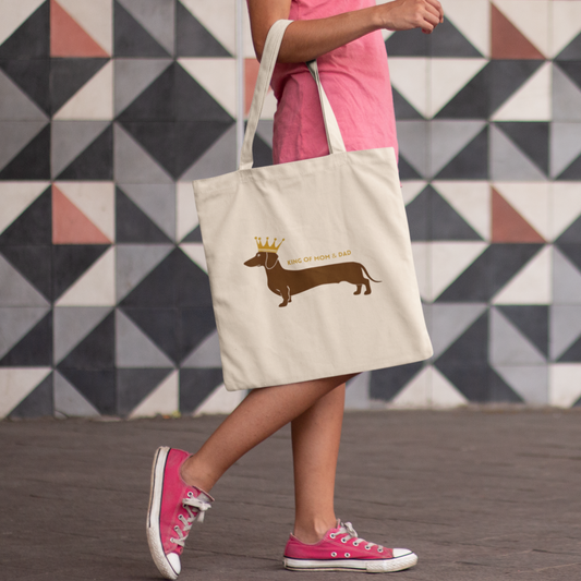 Tote Bag mit Dackel King Print - Tragetasche