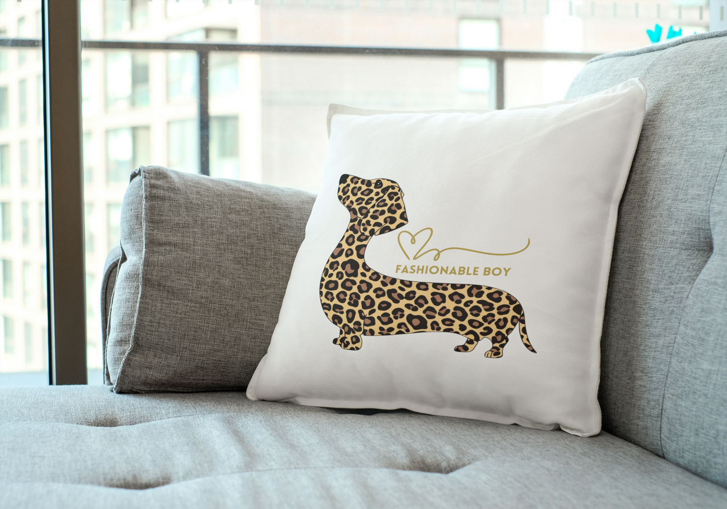 Home Deko Zierkissen mit Leo Fashion Dackel Print Motiv