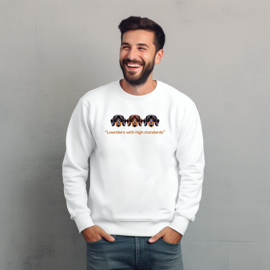 Herren Premium Bio Dackel Sweatshirt mit lustigem Dackel Zitat