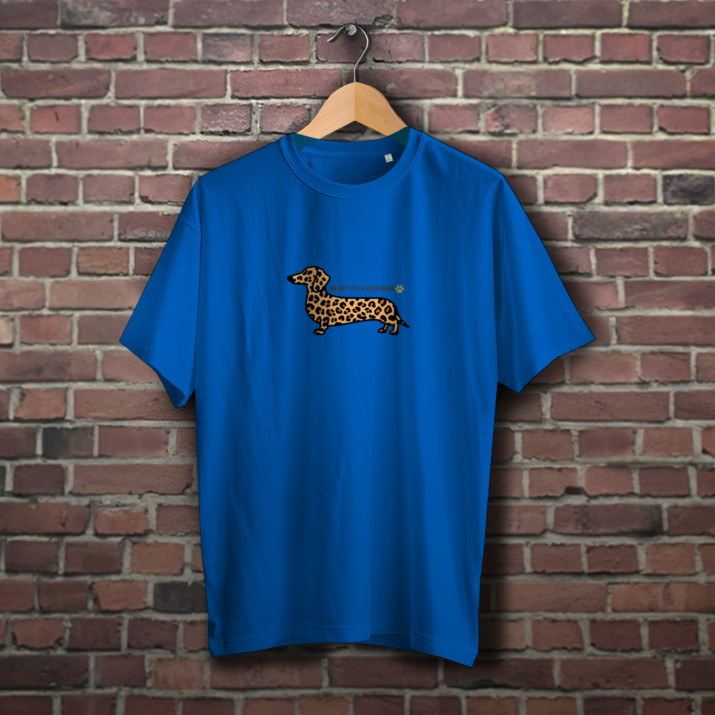 Oversize Dackel T-Shirt für Sie&Inn mit Zitat "HEART OF A LEOPARD"
