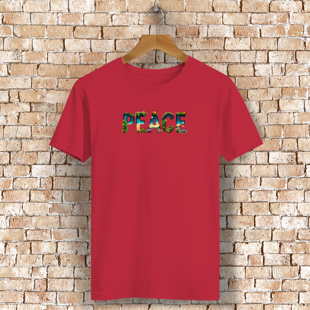 Oversized Boho T-Shirt Peace & Safe the planet