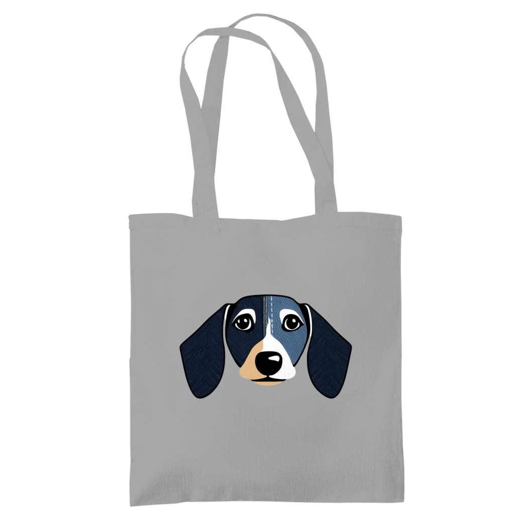 Tote bag made of cotton with a funny dachshund print, environmentally friendly and in 6 colors