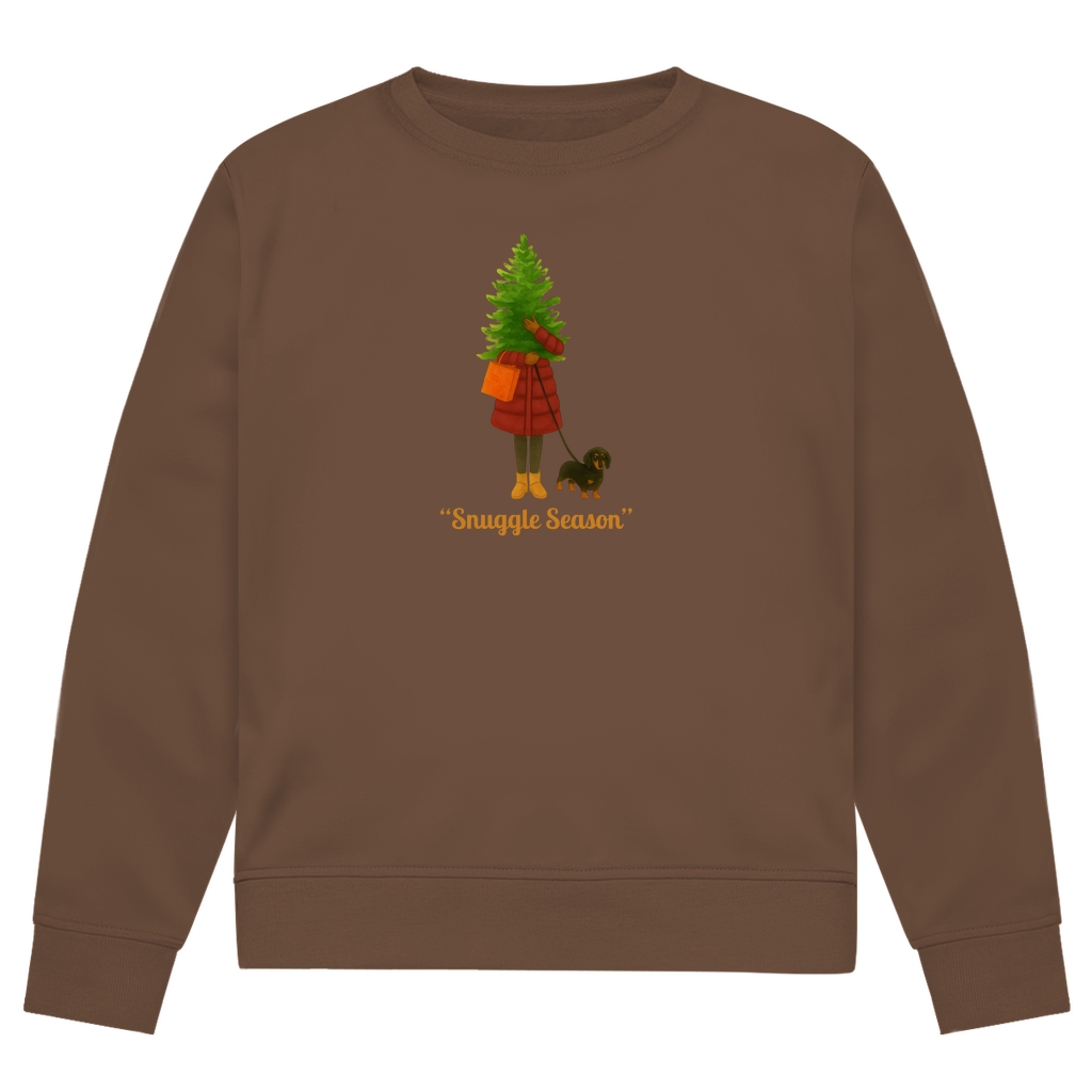 Weihnachts Sweatshirt Bio Premium mit Dackel Print "Snuggle Season"