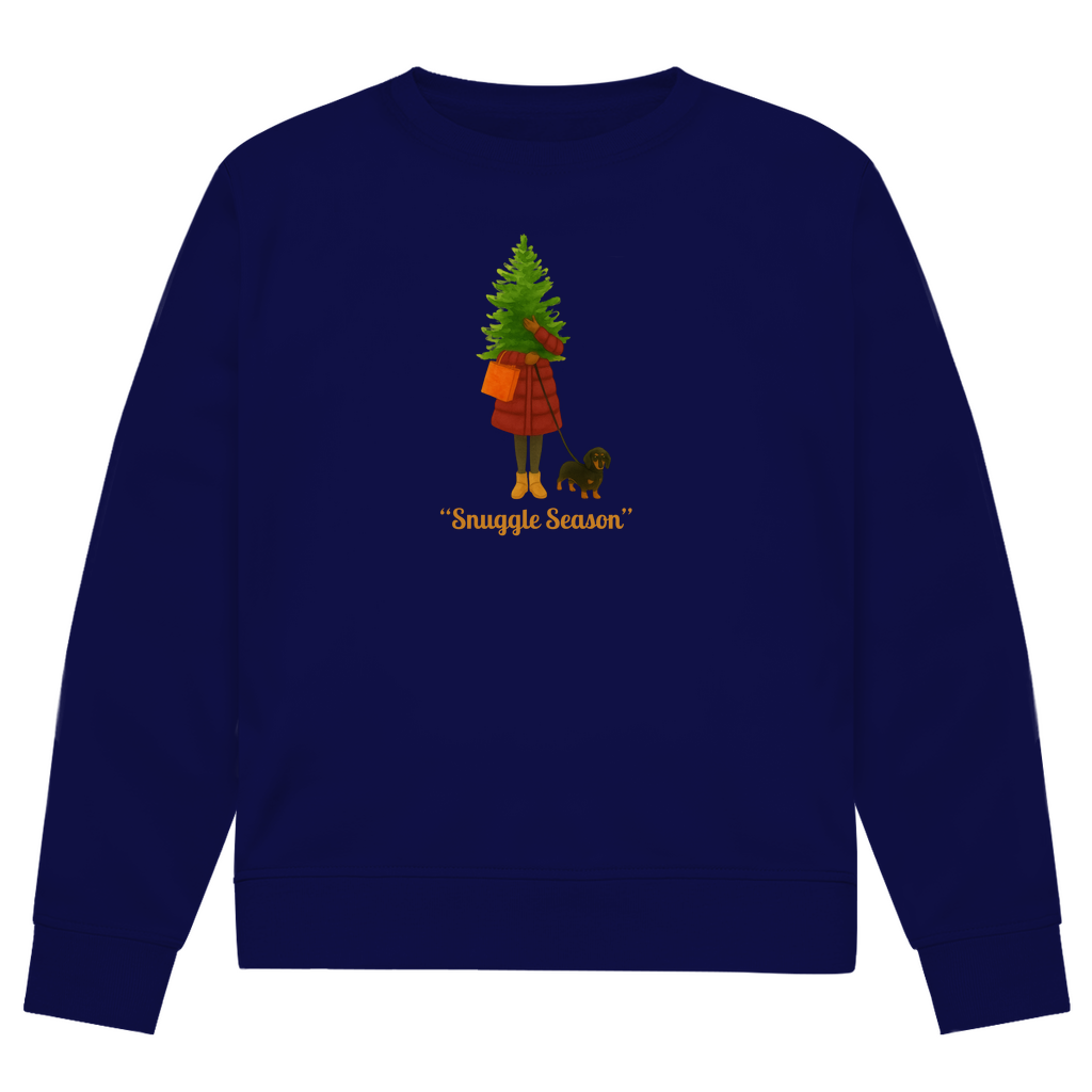 Weihnachts Sweatshirt Bio Premium mit Dackel Print "Snuggle Season"