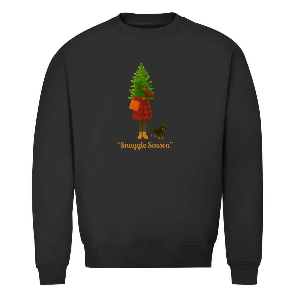 Weihnachts Sweatshirt Bio Premium mit Dackel Print "Snuggle Season"