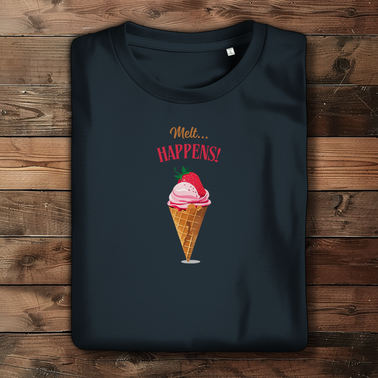 Damen Premium T-Shirt mit lustiger Eiswaffel Motiv "Melt Happens§