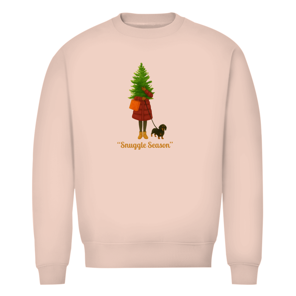 Weihnachts Sweatshirt Bio Premium mit Dackel Print "Snuggle Season"