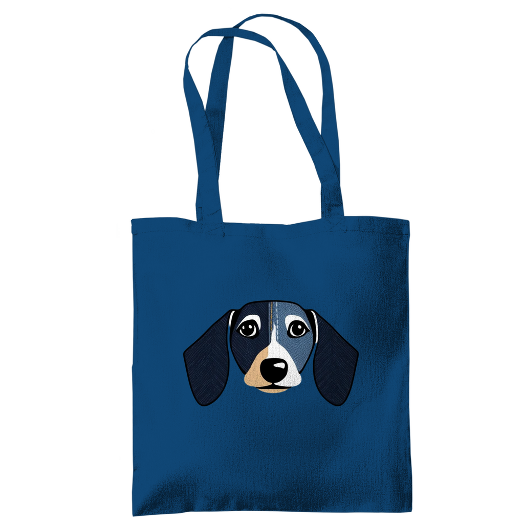 Tote bag made of cotton with a funny dachshund print, environmentally friendly and in 6 colors