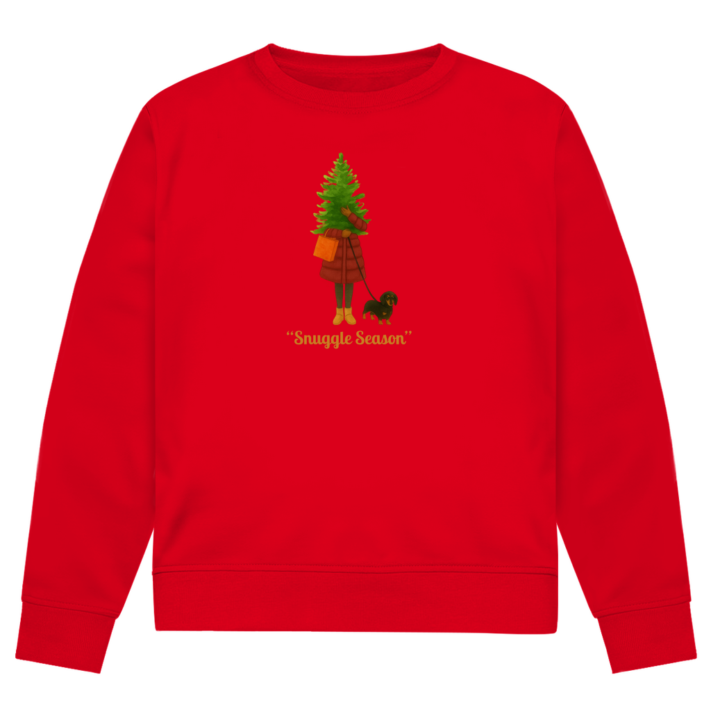 Weihnachts Sweatshirt Bio Premium mit Dackel Print "Snuggle Season"