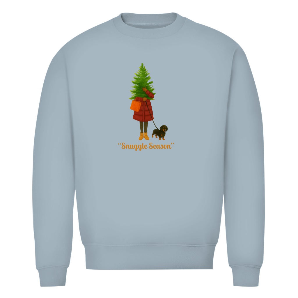 Weihnachts Sweatshirt Bio Premium mit Dackel Print "Snuggle Season"