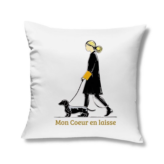 Zier Dekokissen mit Couture Dackel Print - mon coeur en lassie