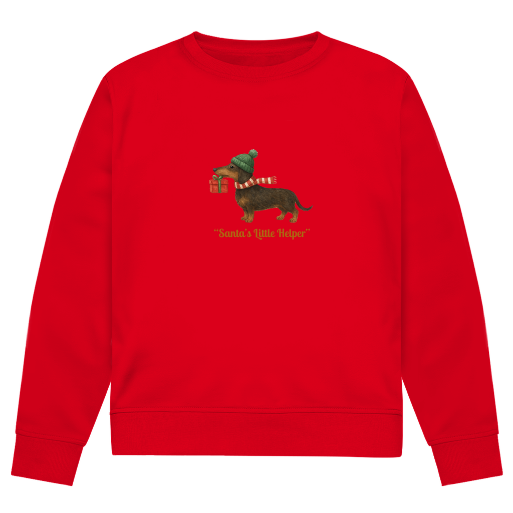Unisex Sweatshirt für Weihnachten Premium Bio mit "Santas little Helper"Dackel