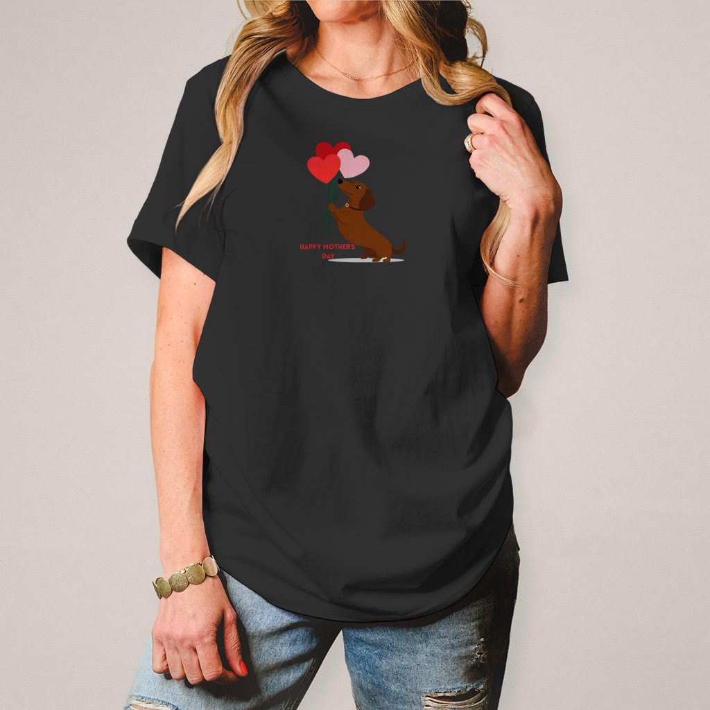 Dackel T-Shirt Happy Mother's day für Damen