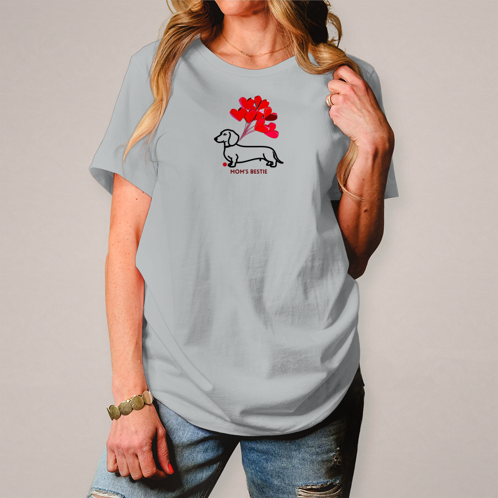 Damen T-Shirt Dackel Mom's best friend