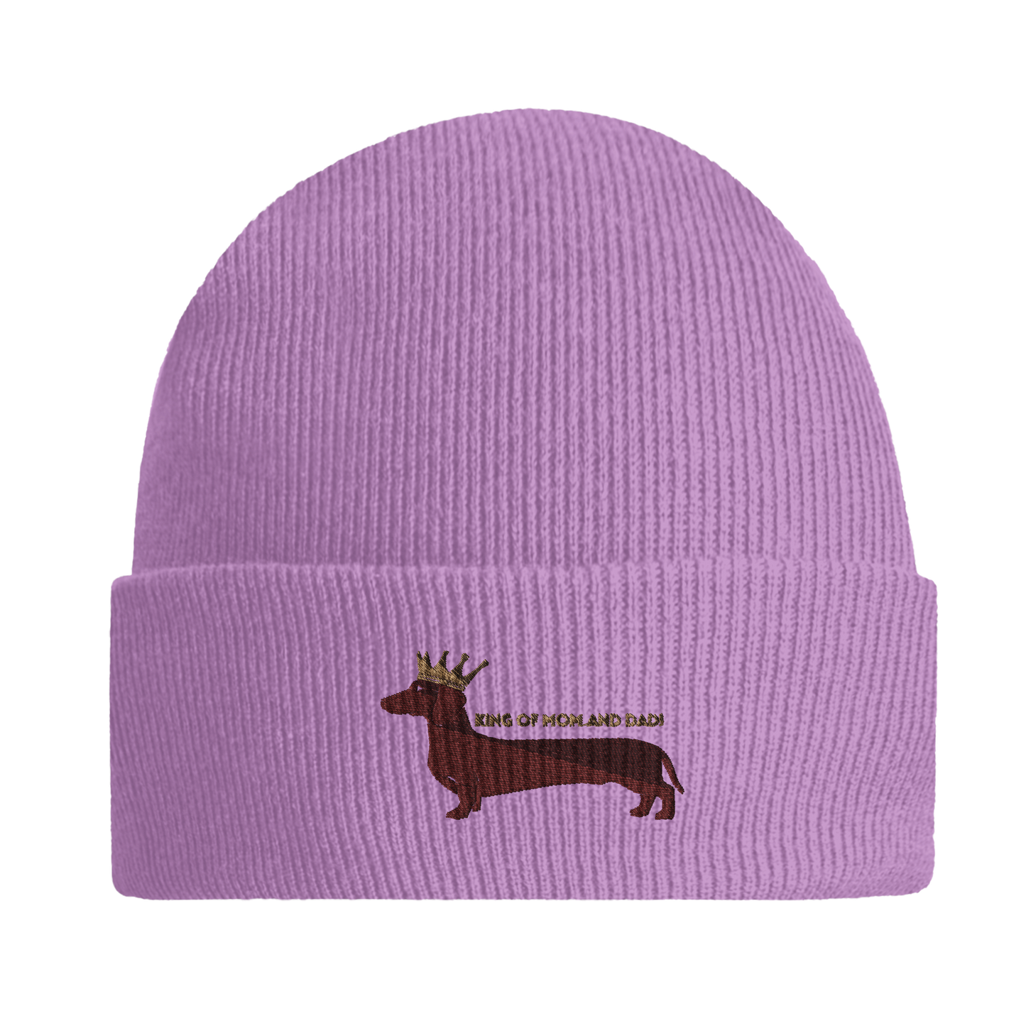 Hipster Beanie in Frühjahrsfarben - Mütze mit Umschlag als Geschenk für Dackel Fans und Liebhaber