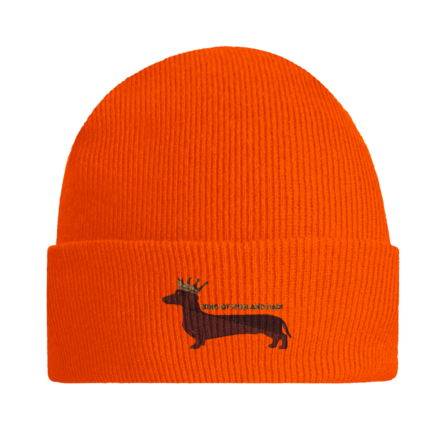 Hipster Beanie in Frühjahrsfarben - Mütze mit Umschlag als Geschenk für Dackel Fans und Liebhaber