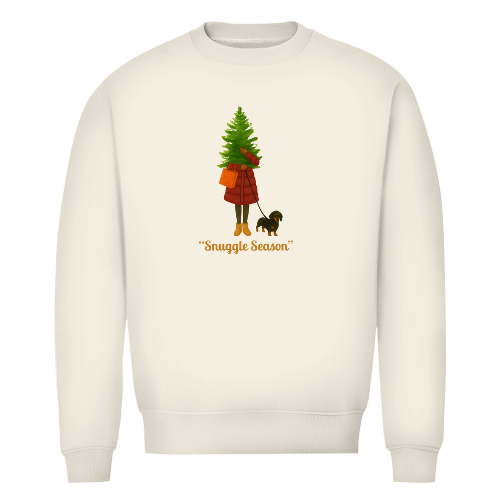 Weihnachts Sweatshirt Bio Premium mit Dackel Print "Snuggle Season"