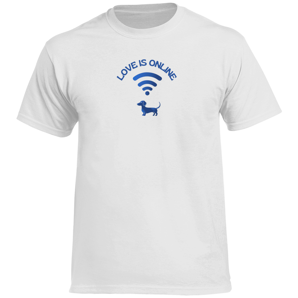 Herren Dackel Cotton T-Shirt mit lustigem Print WIFI Icon Dackel Vibes