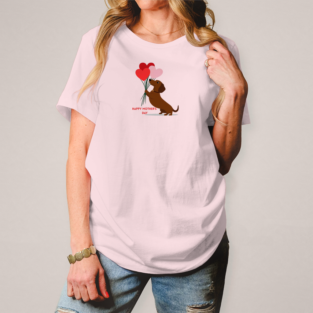 Dackel T-Shirt Happy Mother's day für Damen