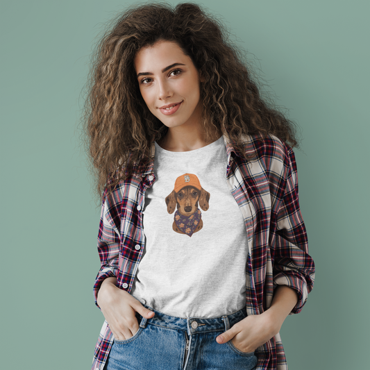 Dackel Shirt für Damen mit Dackel-Motiv Vintage Cap