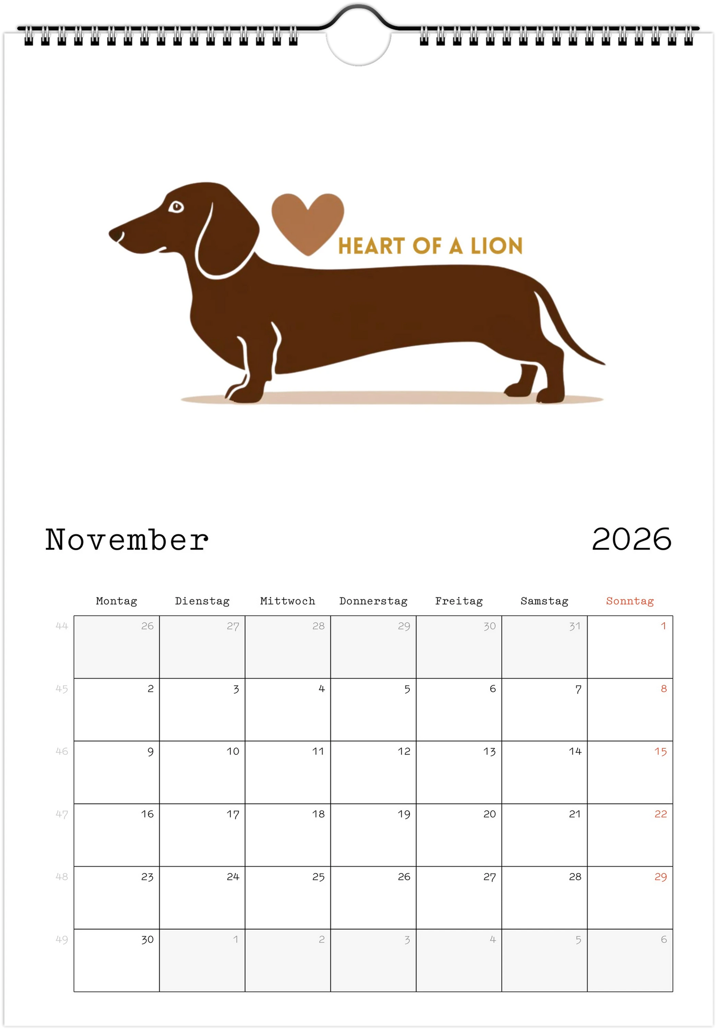 Wandkalender "Dackelmomente"2026 – Geschenkidee für Dackel Liebhaber und Hundefreunde