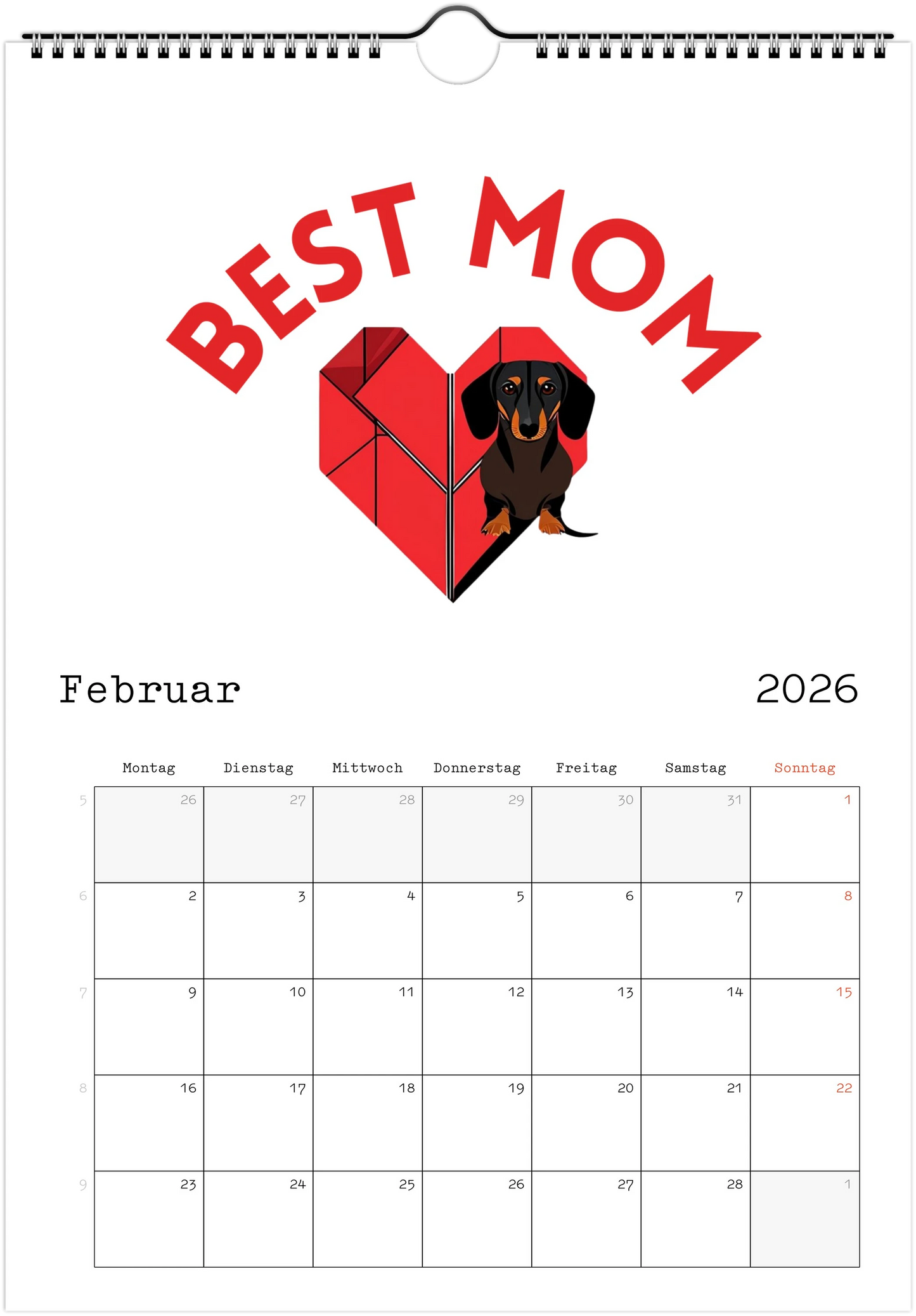 Wandkalender "Dackelmomente"2026 – Geschenkidee für Dackel Liebhaber und Hundefreunde