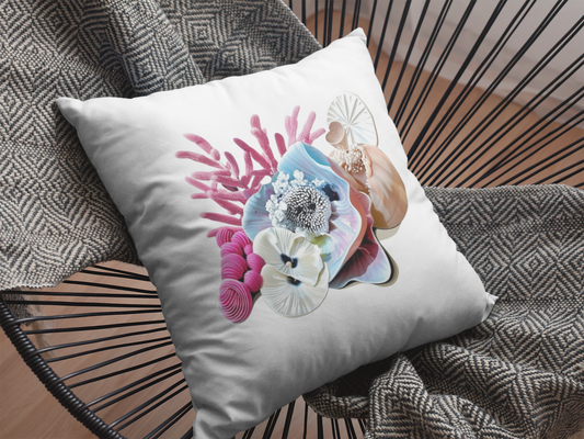 Kissen mit dekorativem Vitamin Sea Print Design- Korallen & Muscheln