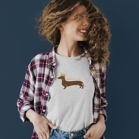 Damen T-Shirt mit Dackel Motiv King of mon & dad