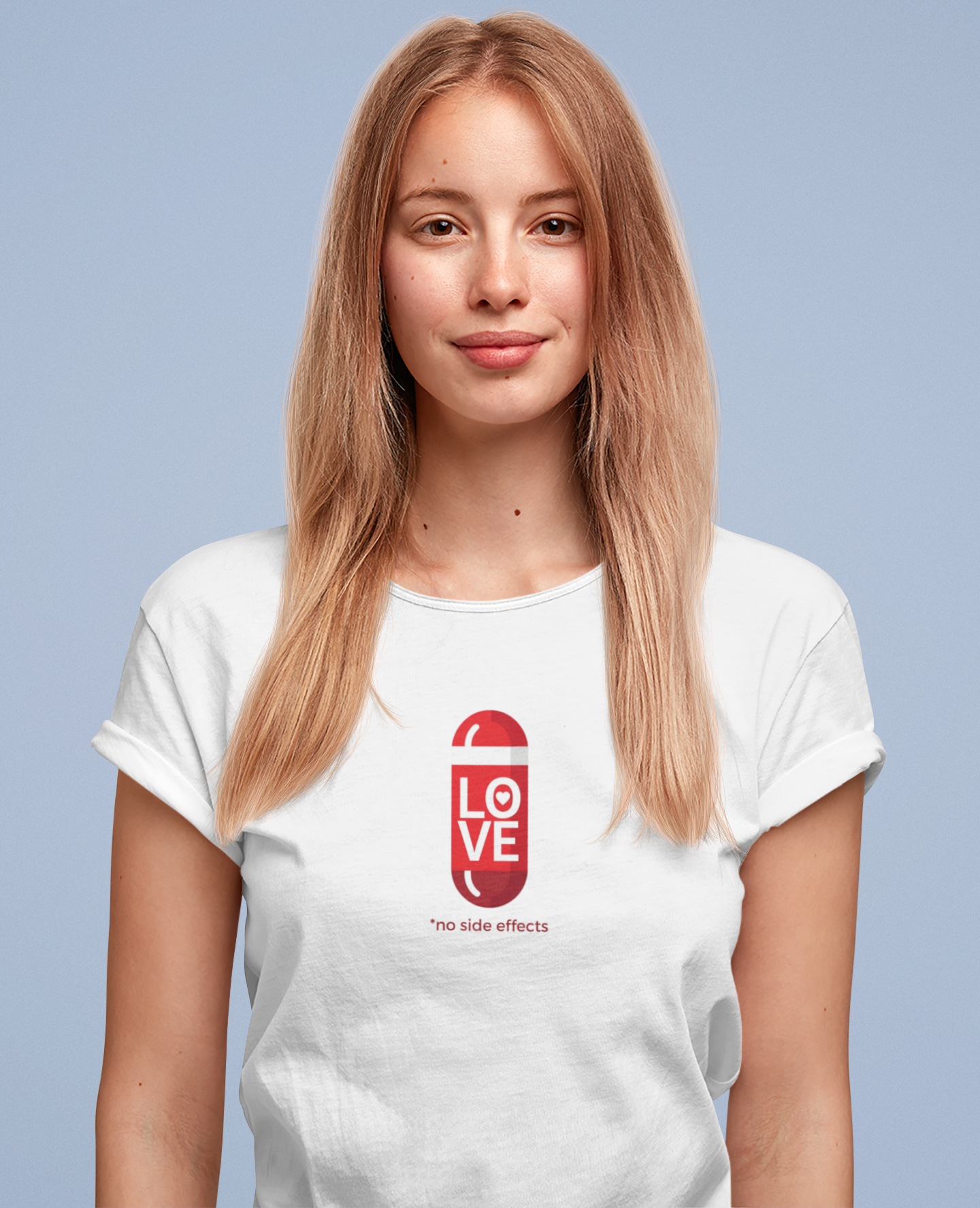 Oversize T-Shirt mit witzigem Spruch - Love Pill with no side effects - Überraschungs-Geschenk